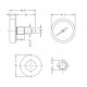 Bimetallic pyrometer Cewal, Rear stem DN40 | Thermometers/Manometers | Control Devices |