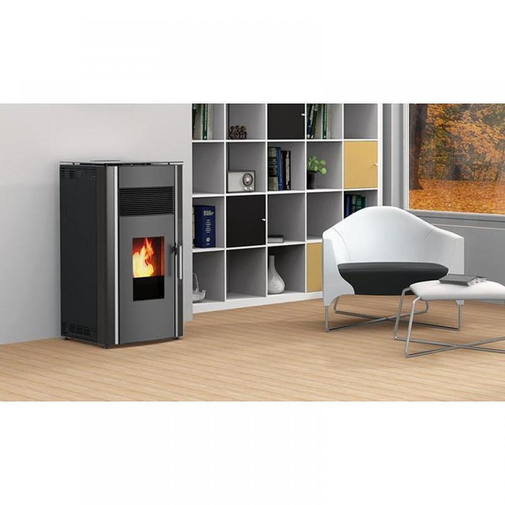 Direct vent pellet stove Alfa Plam Luca Black, 8kW | Direct Vent Pellet Stoves | Pellet Stoves |