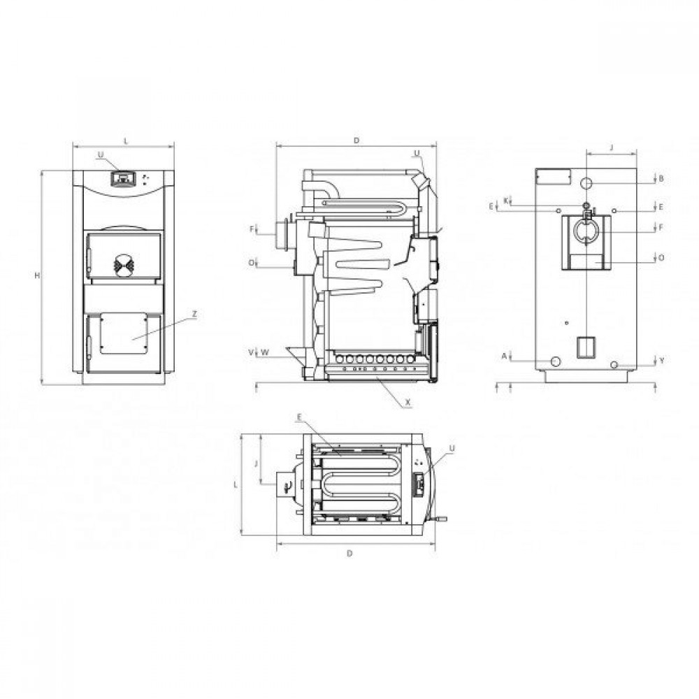 Wood stove furnace BURNiT NWB PRIME 50, 50kW | Wood Stove Furnaces |  |