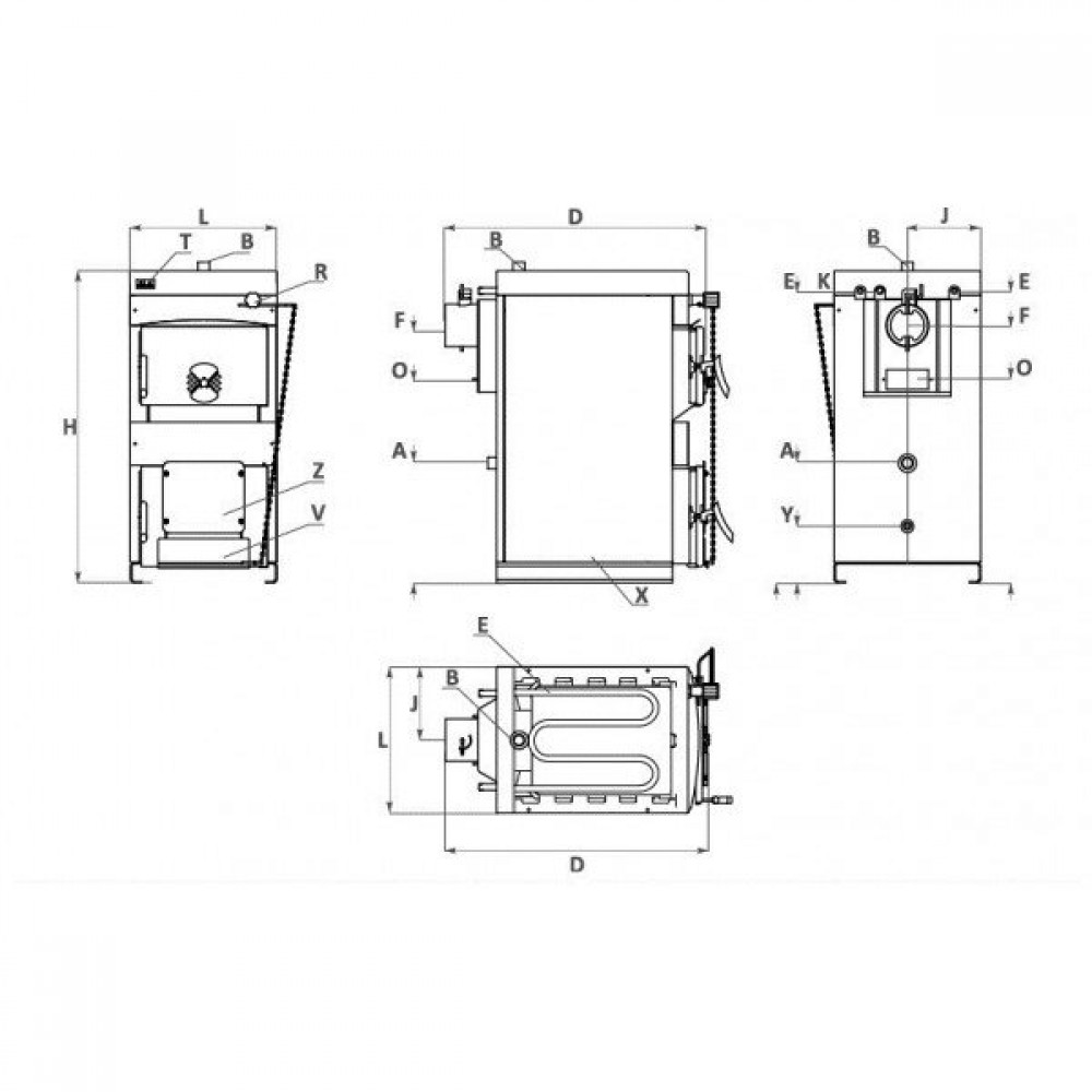 Wood stove furnace BURNiT NWB MAX 35, 35kW | Wood Stove Furnaces |  |