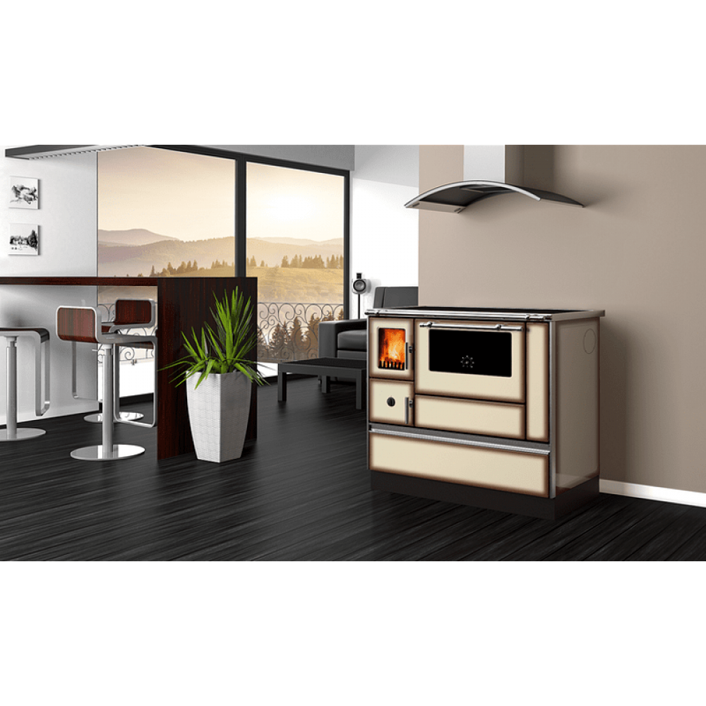 Wood cooker stove Alfa Plam Dominant 90H Light Mocha, 6.5kW | Wood Cooker Stoves |  |