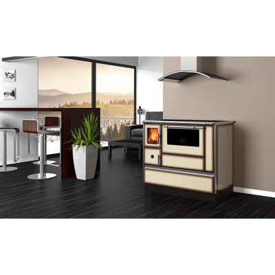 Wood cooker stove Alfa Plam Dominant 90H Light Mocha, 6.5kW - Product Comparison