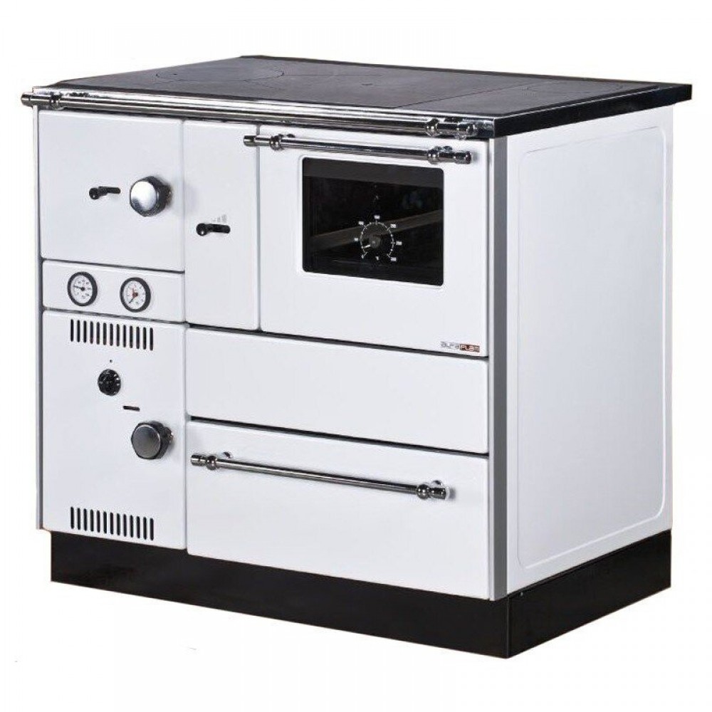 Wood burning cooker with back boiler Alfa Plam Alfa Term 27 White, 27.56kW | Cookers | Wood |
