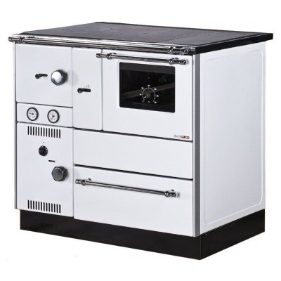 Wood burning cooker with back boiler Alfa Plam Alfa Term 27 White, 27.56kW - Alfa-Plam