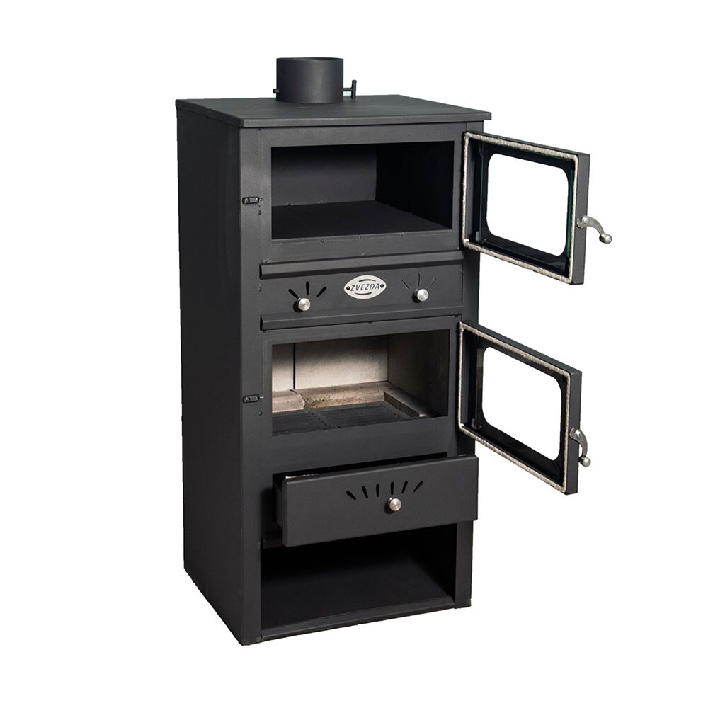Wood burning stove with oven Zvezda MF 10, 7.6kW, Log | Wood Burning Stoves | Stoves |