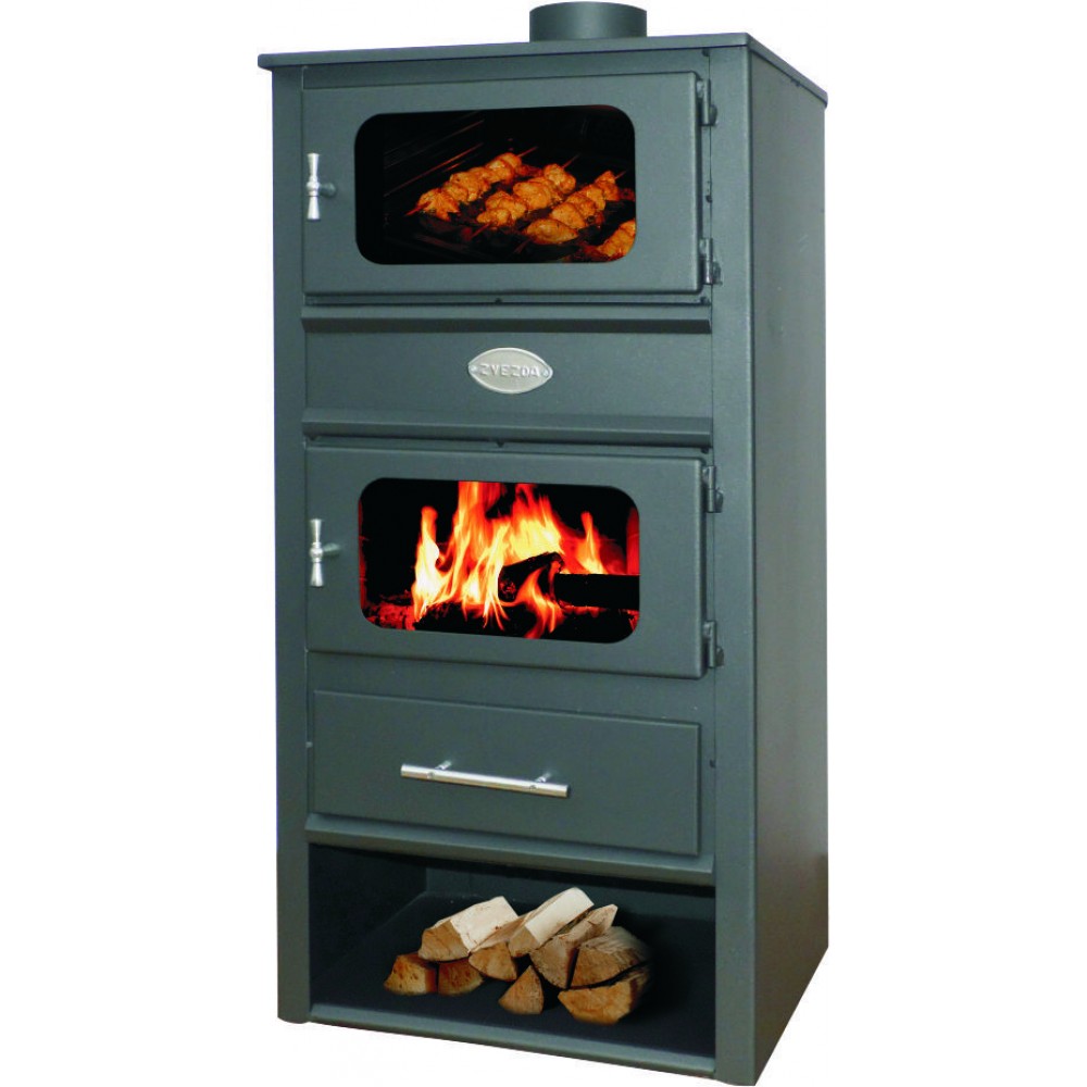 Wood burning stove with oven Zvezda MF, 10.9kW, Log | Wood Burning Stoves With Oven | Wood Burning Stoves |