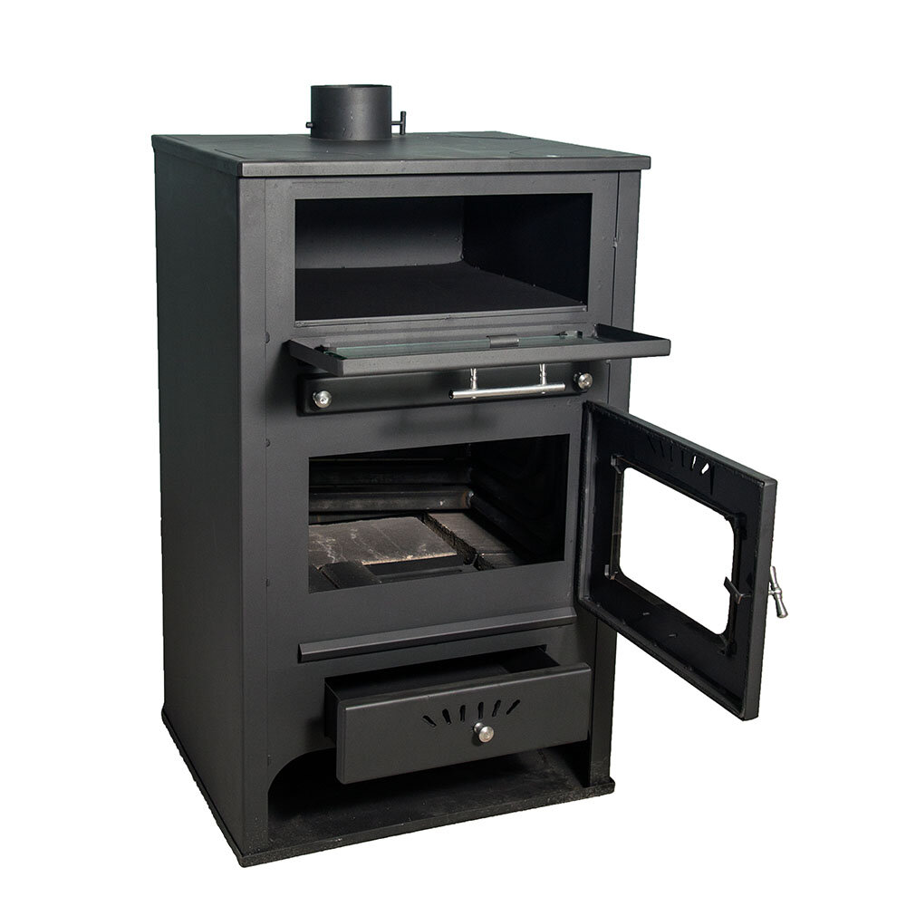 Wood burning stove with back boiler and oven Zvezda GF VR 16, 15.4kW | Wood Stoves With Back Boiler | Wood Burning Stoves |