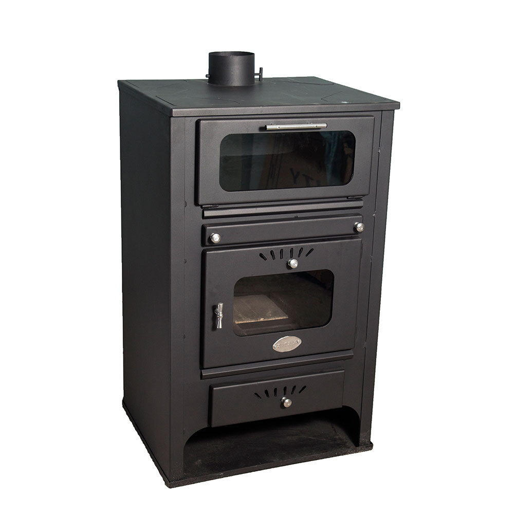 Wood burning stove with back boiler and oven Zvezda GF VR 16, 15.4kW | Wood Stoves With Back Boiler | Wood Burning Stoves |
