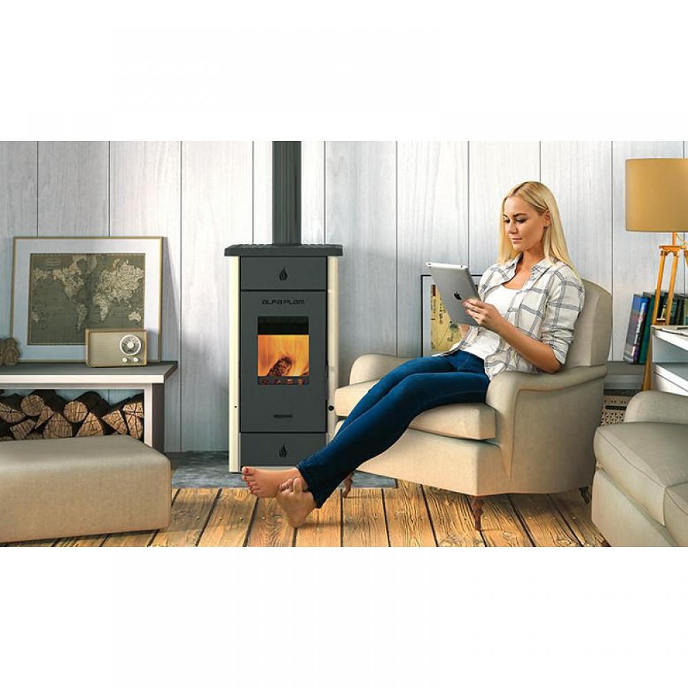 Wood burning stove Alfa Plam Elita 3 Ivory 7kW, Log | Wood Burning Stoves | Stoves |