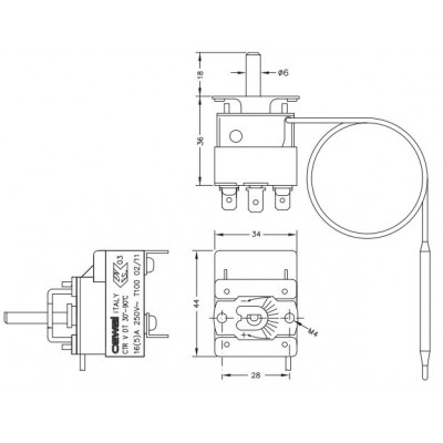 Capillary electromechanical thermostat Cewal, CTR - Plumbing