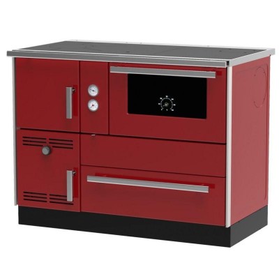Wood burning cooker with back boiler Alfa Plam Alfa Term 35 Red-Right, 32kW - Alfa-Plam