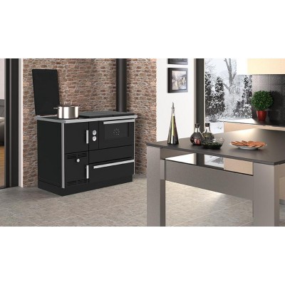 Wood burning cooker with back boiler Alfa Plam Alfa Term 35 Anthracite-Right, 32kW - Product Comparison