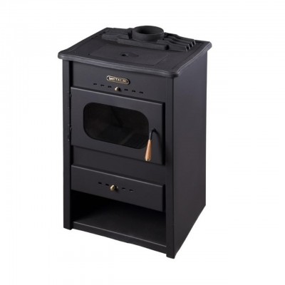 Wood burning stove Metalik with solid cast iron top, 9.6 kW - Cast Iron Wood Burning Stoves