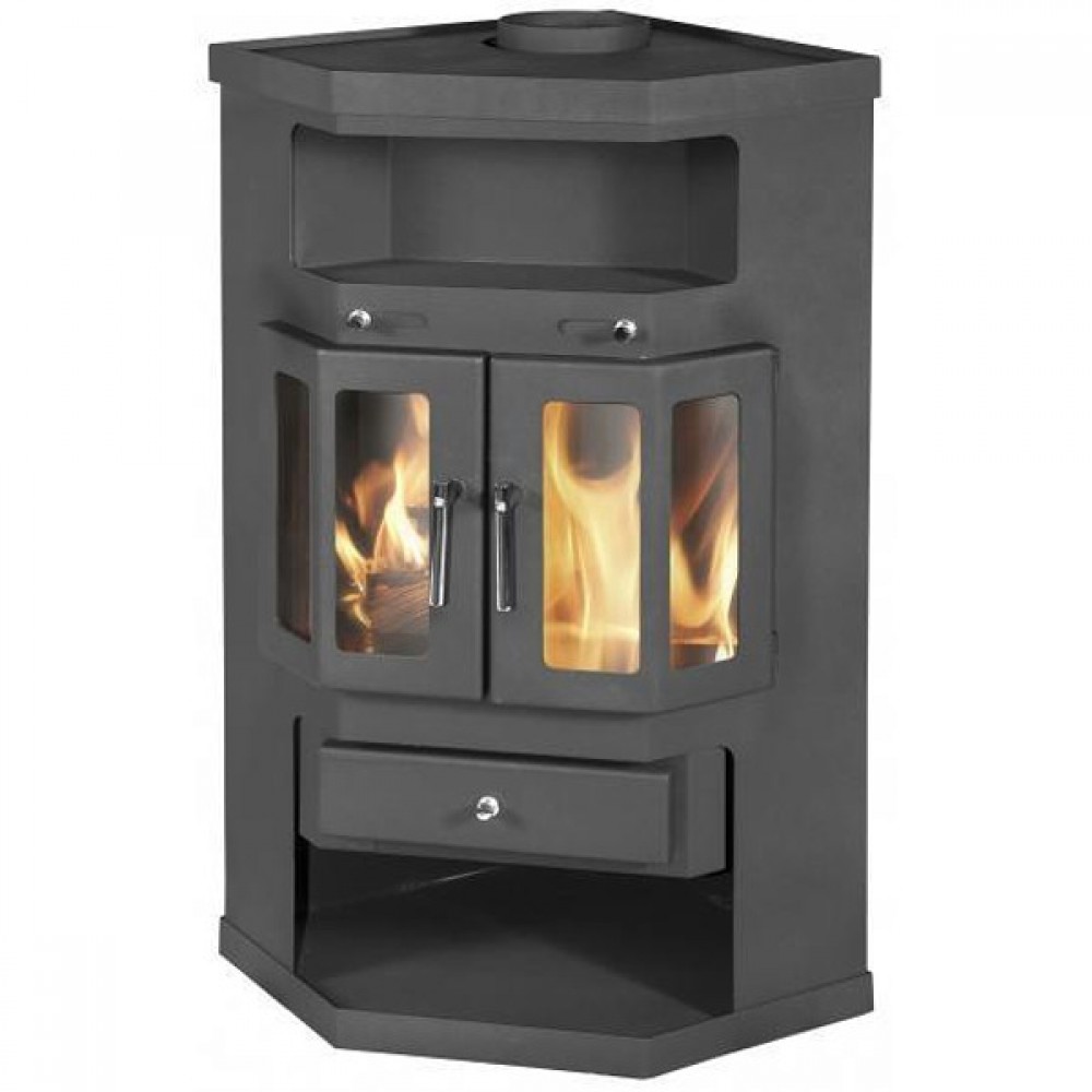 Wood burning stove BALKAN ENERGY Panorama 2B, 9kW, Log | Multi Fuel Stoves With Back Boiler | Stoves |