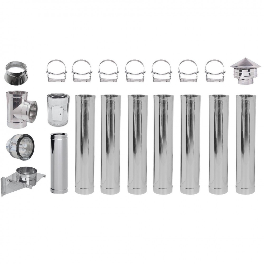 Chimney kit Stainless steel Insulated Ф150 (inner diameter), 8.7m | Flue Kits | Chimney |