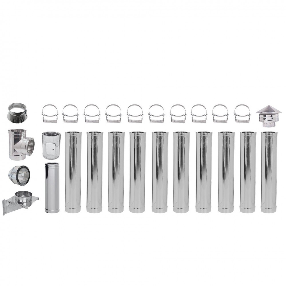 Chimney kit Stainless steel Insulated Ф180 (inner diameter), 11.7m | Flue Kits | Chimney |