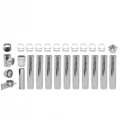 Chimney kit Stainless steel Insulated Ф200 (inner diameter), 11.7m - Flue Kits