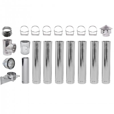 Chimney kit Stainless steel Insulated Ф200 (inner diameter), 8.7m - Special Offers