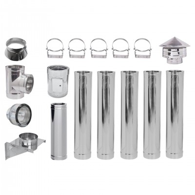 Chimney kit Stainless steel Insulated Ф200 (inner diameter), 6.7m - Special Offers