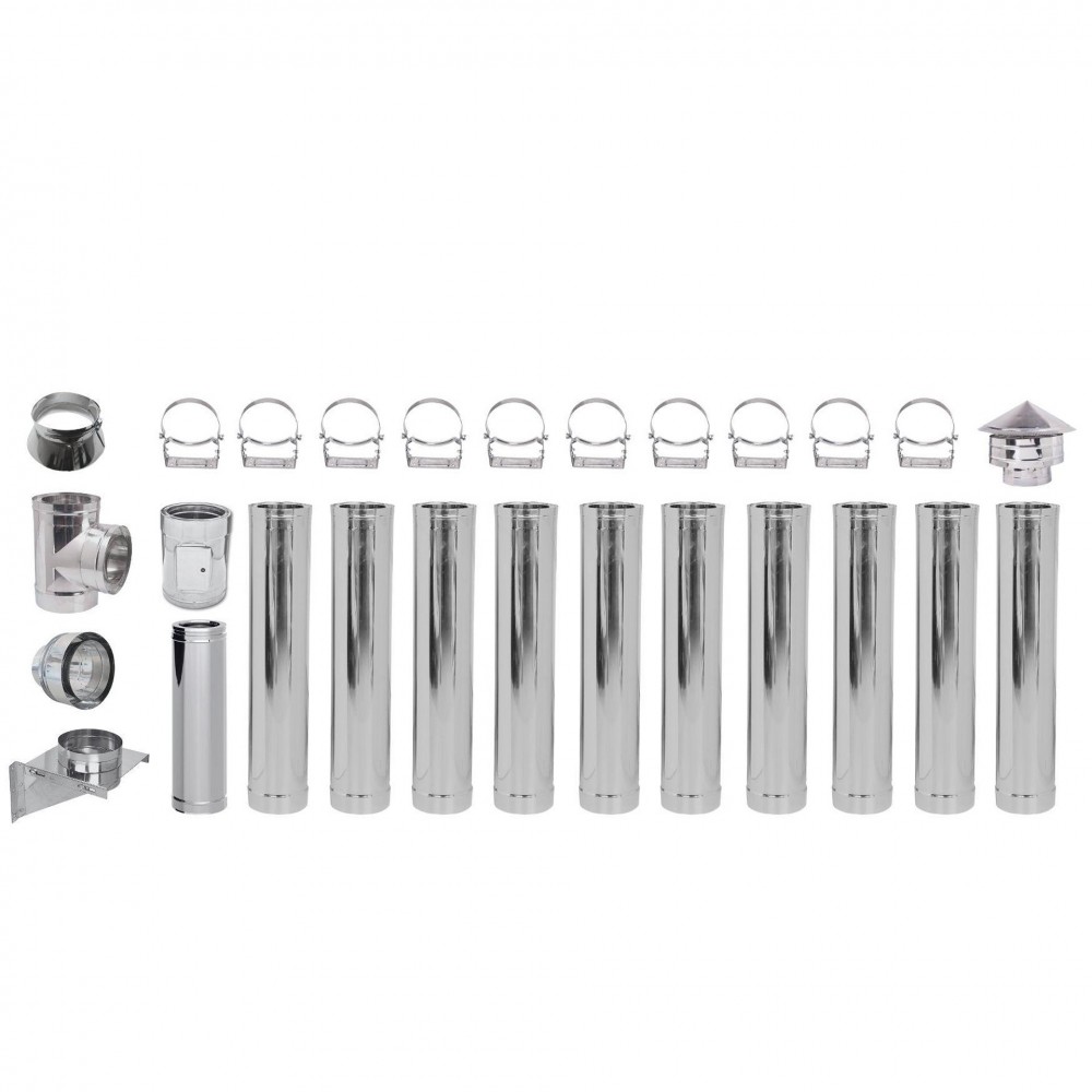 Flue kit Stainless steel Insulated Ф250 (inner diameter), 11.7m | Flue Kits | Chimney |