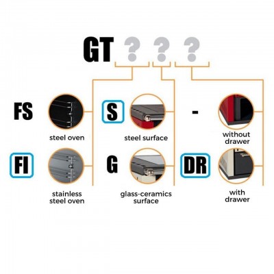 Wood cooker stove Prity GT, with stainless steel oven, glass ceramic hob and drawer, 15 kW - Product Comparison