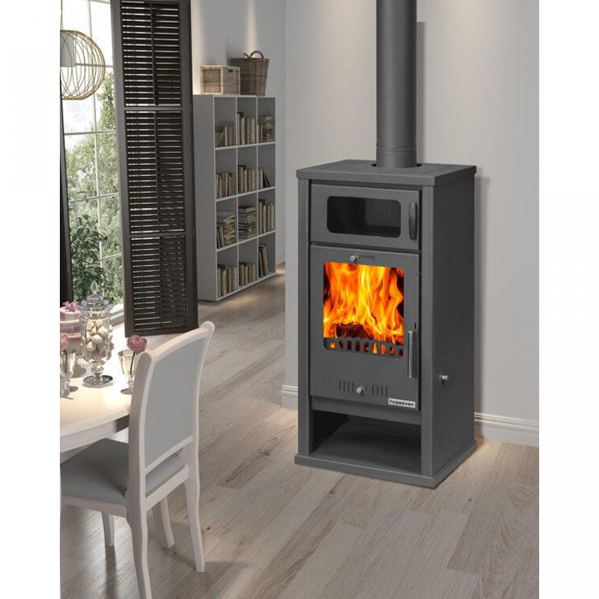 Wood burning stove with oven Balkan Energy Troy, 7.8kW