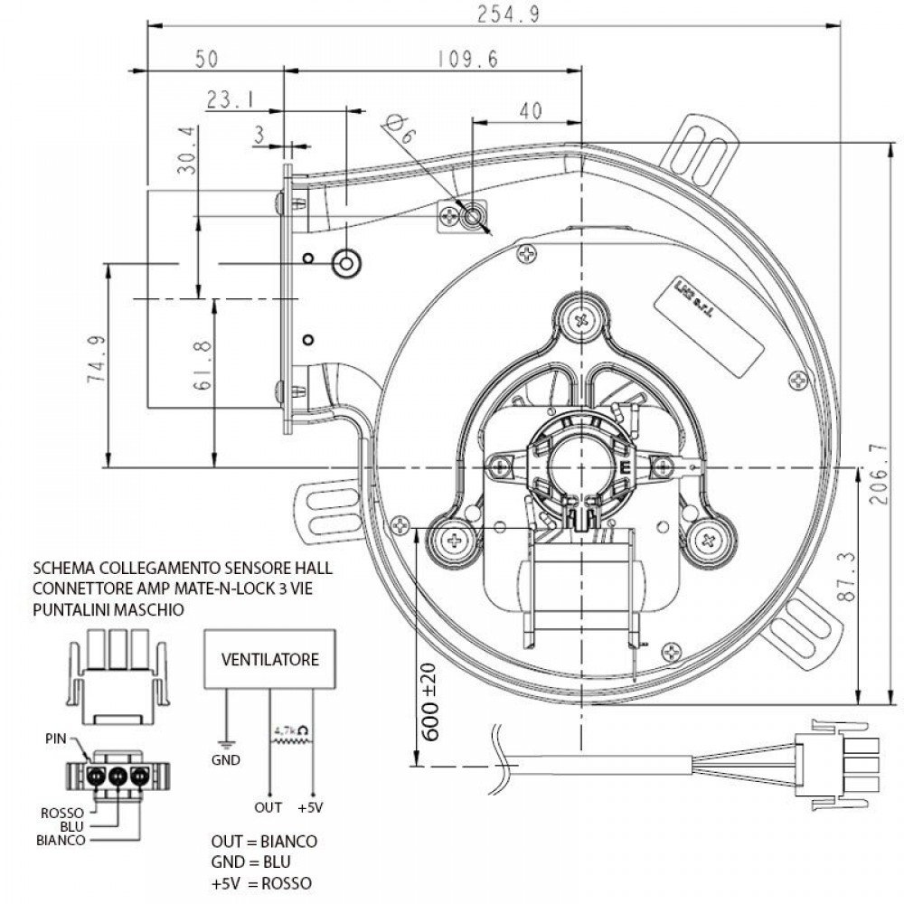Smoke extractor for pellet stoves Eco Spar, Nordica Extraflame, Palazzetti, Piazzetta, Sideros, Palladio and others fan 160m³/h 50W 300Pa | Fans and Blowers for Pellet Stoves | Pellet Stove Parts |