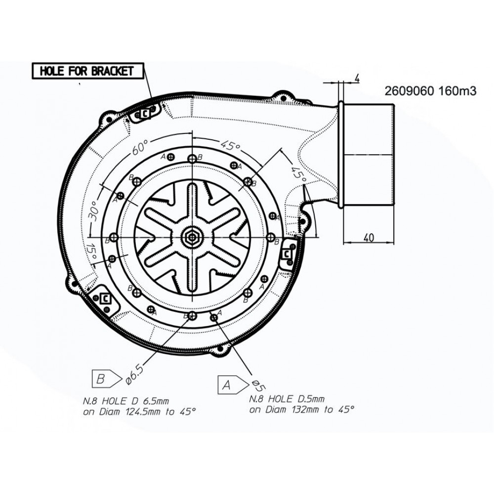 Smoke extractor fan 162m³/h 57W 310Pa | Fans and Blowers | Pellet Stove Parts |