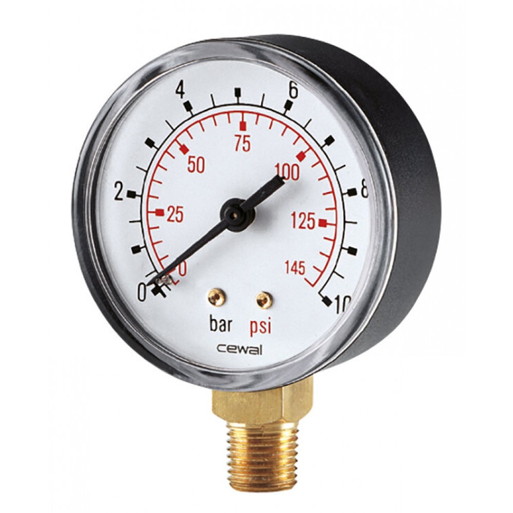 Radial manometer Cewal, Bottom connection