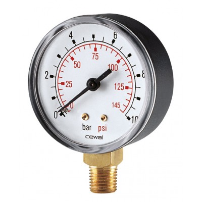 Radial manometer Cewal, Bottom connection - Thermometers/Manometers