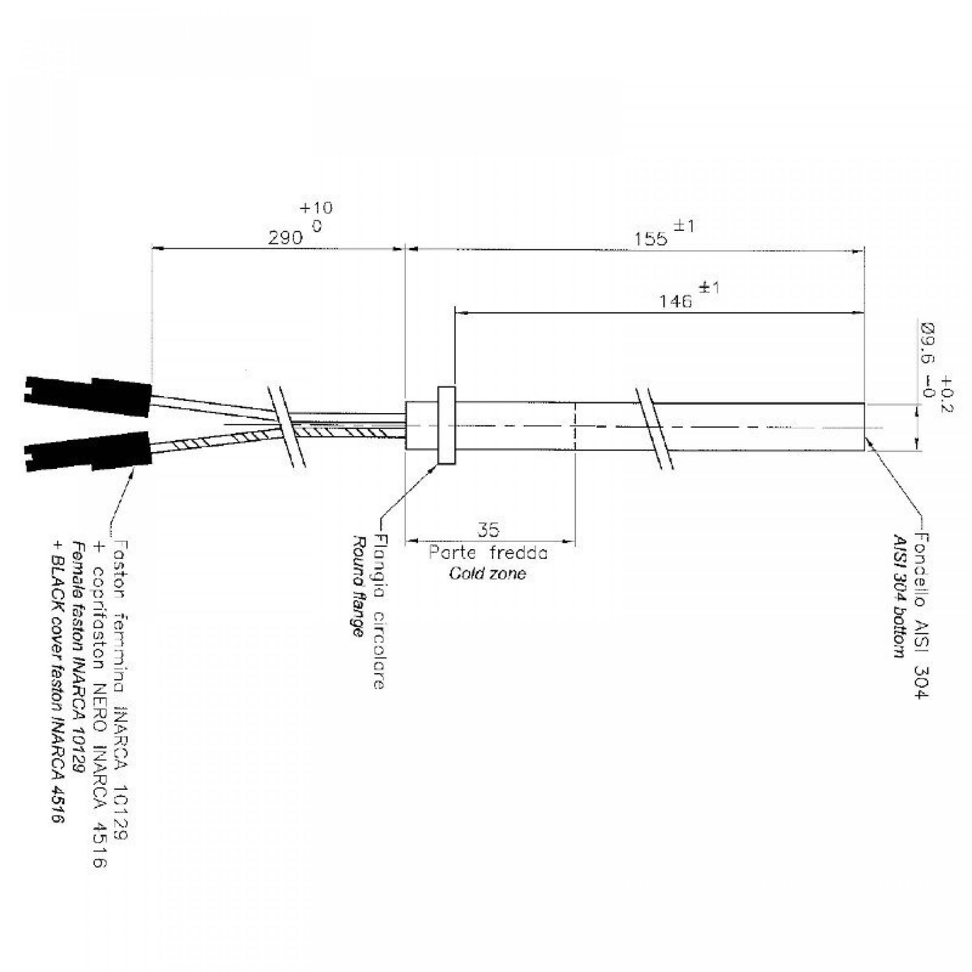 Heating element for pellet stoves Ecoforest and others, total length