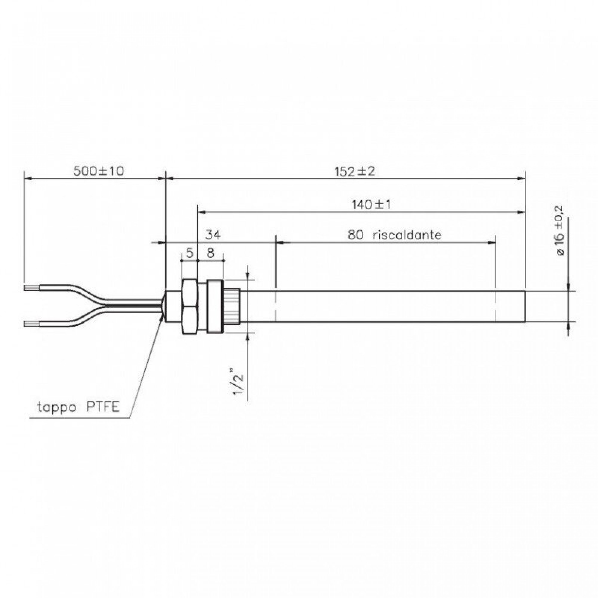 Heating element for pellet stoves Ecosystem and others, total length
