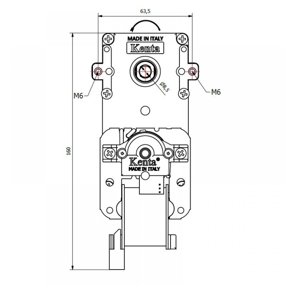 Gear motor Kenta K9117120, 3RPM | Gear Motors | Pellet Stove Parts |