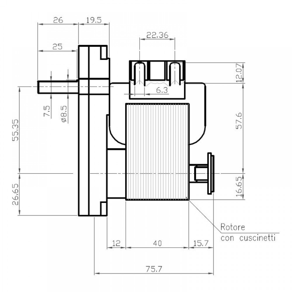 Gear motor Kenta K9117250, 8.5RPM | Gear Motors | Pellet Stove Parts |