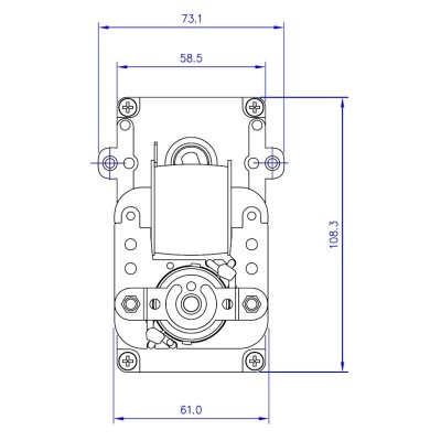 Hollow-shaft Gear motor Mellor KB1014, 3RPM for pellet stove Karmek One, Eurostek and others - Gear Motors