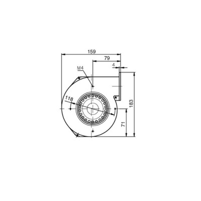 Centrifugal fan EBM for pellet stoves, flow 155 m³/h - EBM