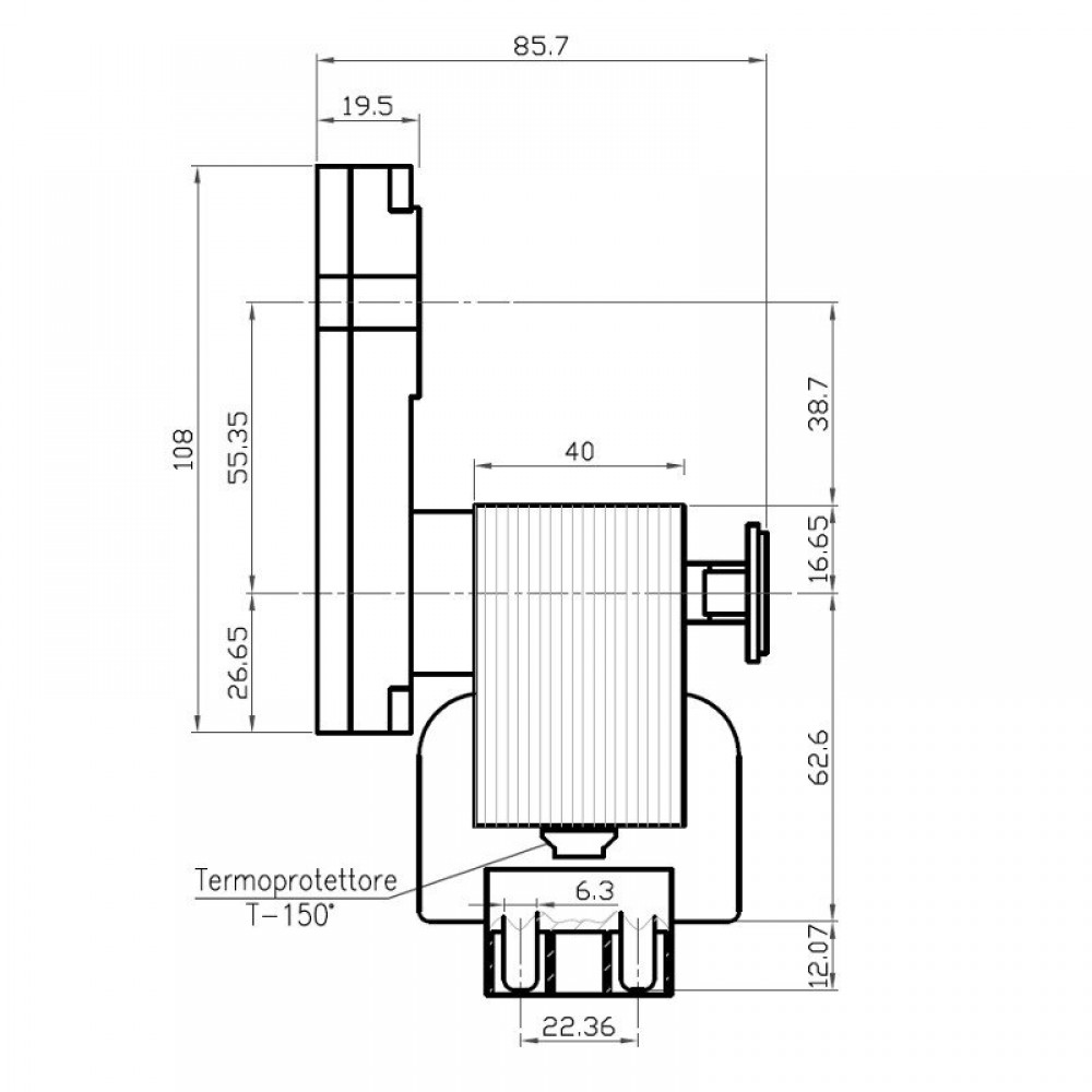 Hollow-shaft Gear motor Kenta K9117057, 2RPM for pellet stove Edilkamin and others | Gear Motors | Pellet Stove Parts |