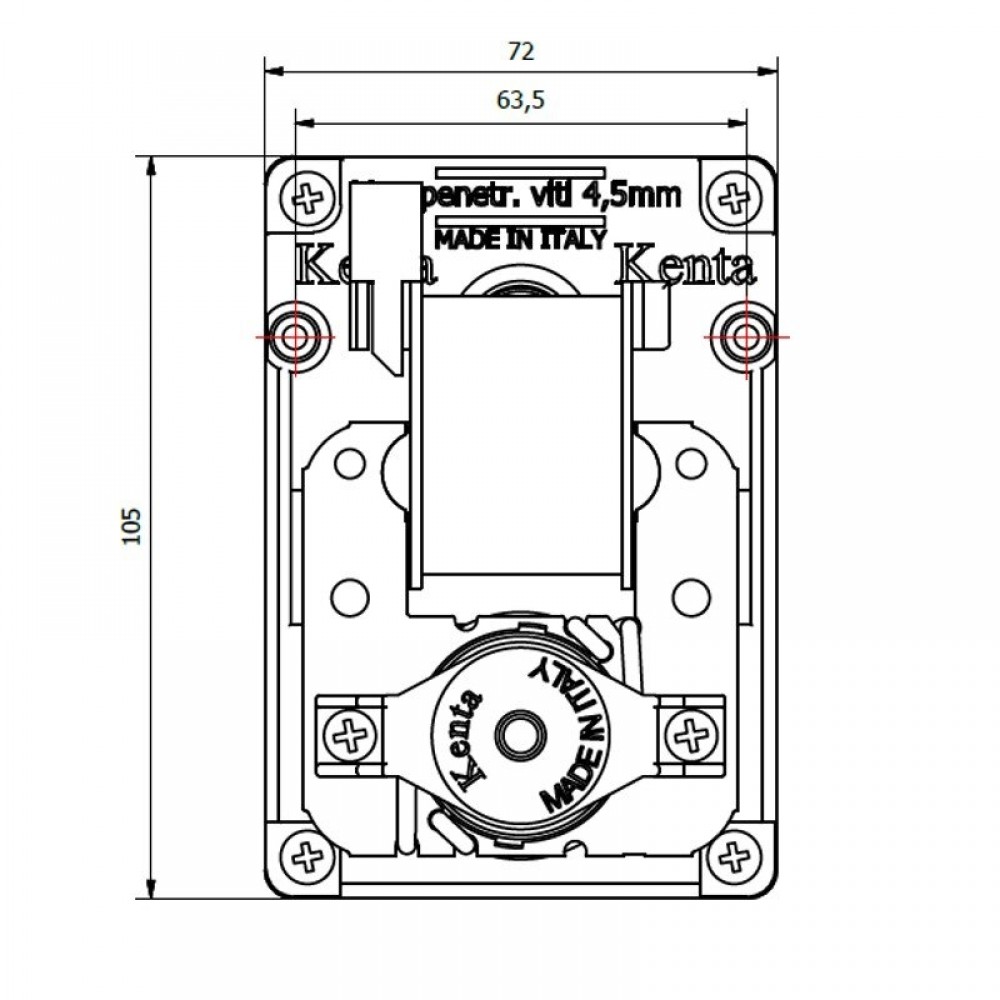 Hollow-shaft Gear motor Kenta K9177294, 4RPM for pellet stove | Gear Motors | Pellet Stove Parts |