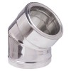 Twin wall stove pipe elbow 45°, Stainless steel AISI 304, Insulation, Ф80-130 - Ф300-350
