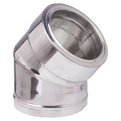 Twin wall chimney elbow 45°, Stainless steel AISI 304, Insulation, Ф230-280 - Twin Wall Flue