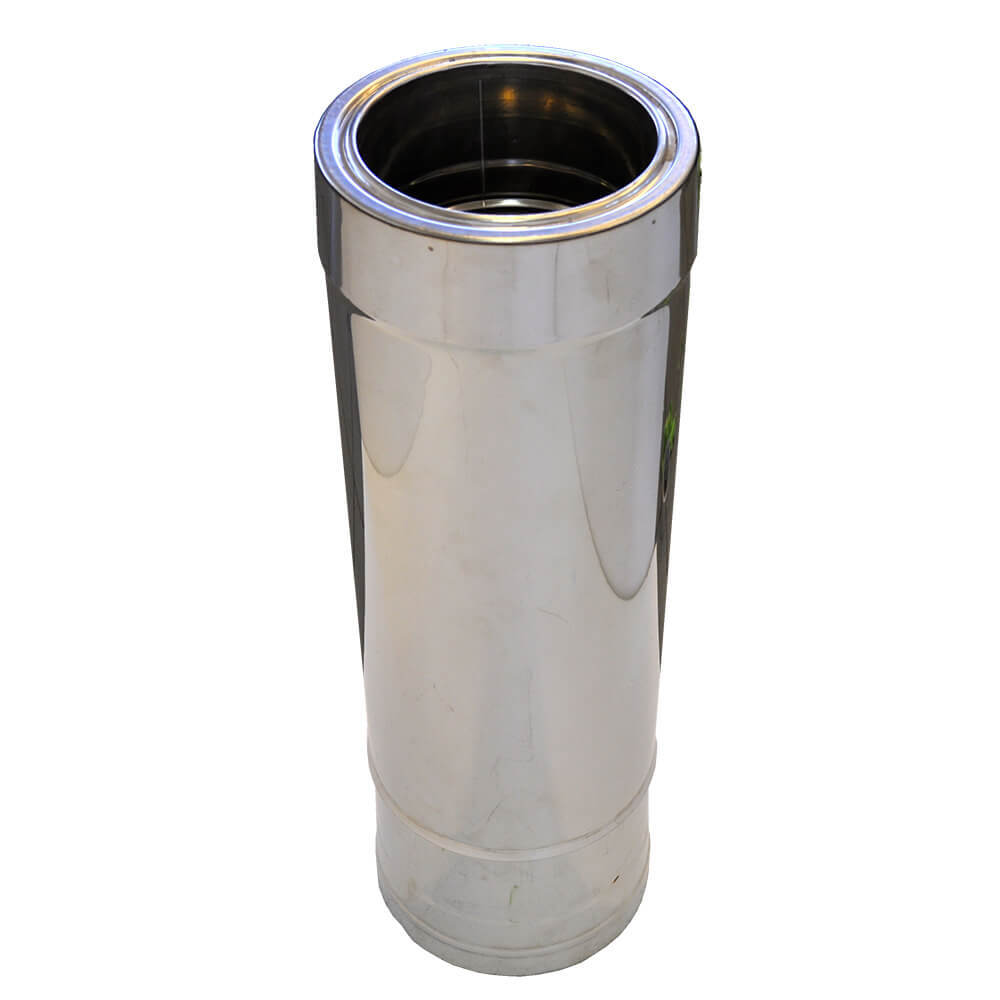 Telescopic twin wall flue pipe, Stainless steel AISI 304, Straight, Insulated, Length 51 - 90cm, Ф100-150 | Twin Wall Flue | Chimney |