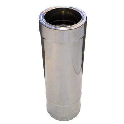 Telescopic twin wall flue pipe, Stainless steel AISI 304, Straight, Insulated, Length 51 - 90cm, Ф80-130 - Twin Wall Flue