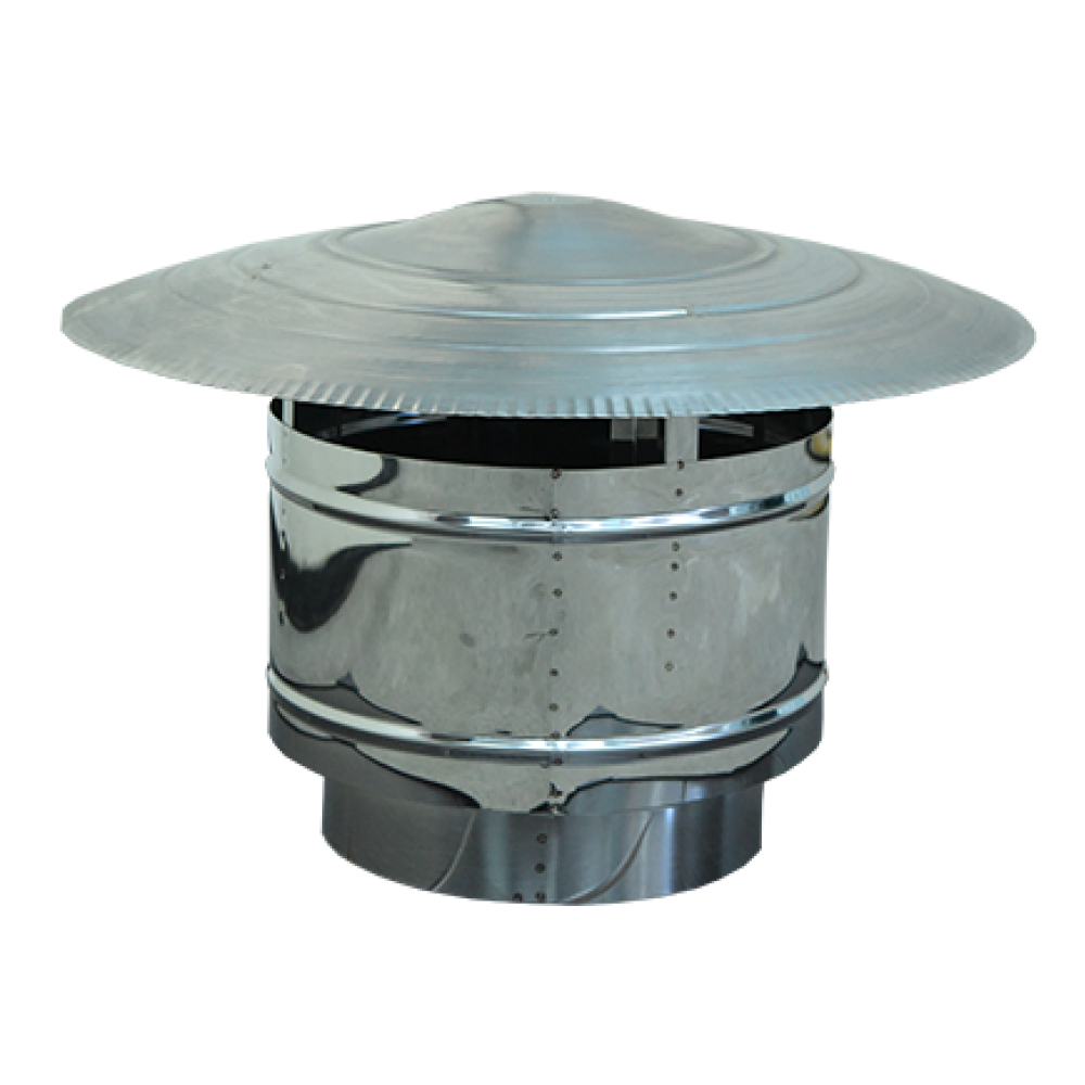 Twin wall chimney cowl, Stainless steel, Diameter Φ80-Ф350