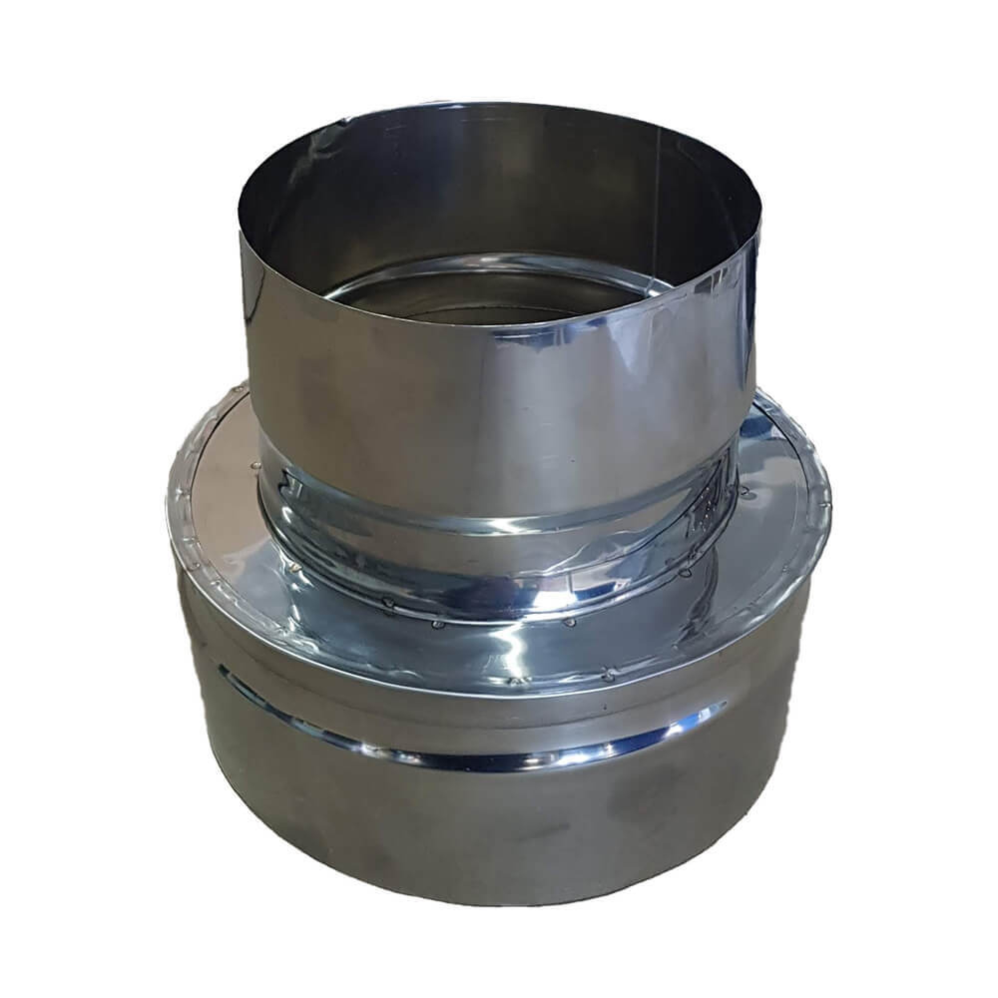 Single wall to twin wall flue pipe adapter, Stainless steel AISI 304