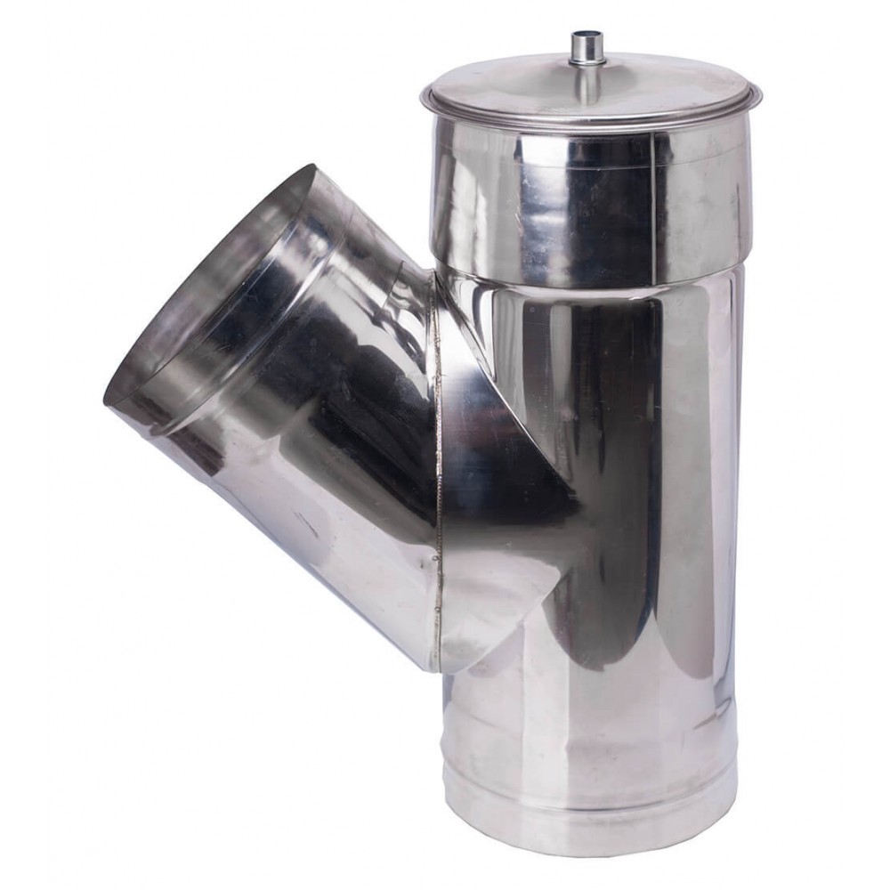 Chimney tee with cap 135°, Stainless steel AISI 304, Ф100-Ф350 | Flue | Chimney |