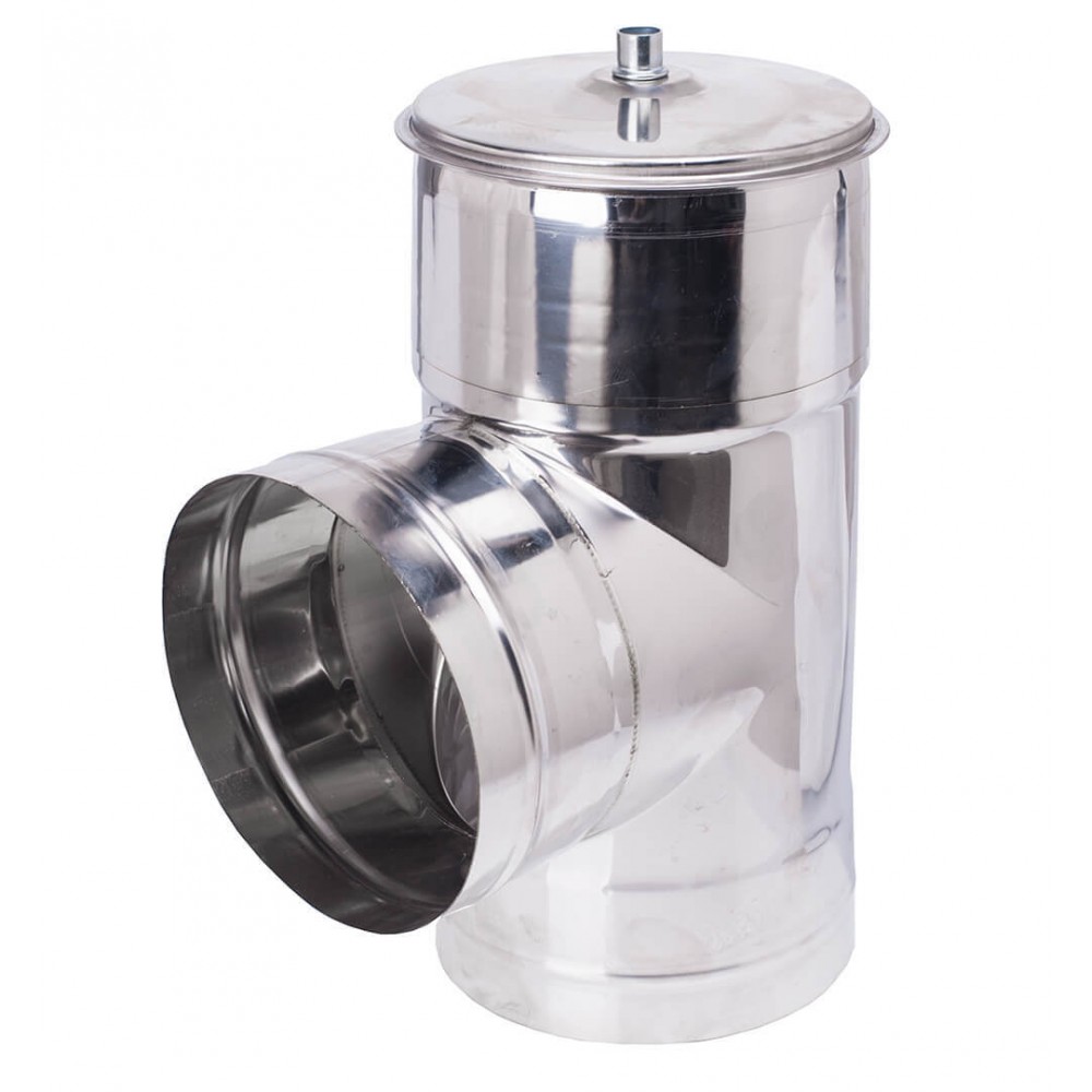 Chimney tee with cap 90°, Stainless steel AISI 304, Ф80-Ф350 | Flue | Chimney |