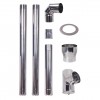 Flue kit for pellet stove, Stainless steel AISI 304, 80-130mm - 80-150mm