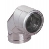Twin wall stove pipe elbow 90°, Stainless steel AISI 304, Insulation, Ф80-130 - Ф350-350