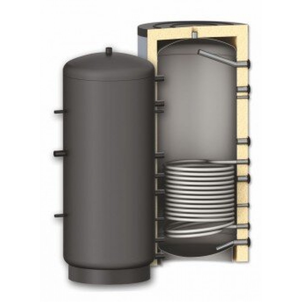 Buffer Tank Sunsystem, Model PR 500, Capacity 500L, One heat exchanging coil Vessel