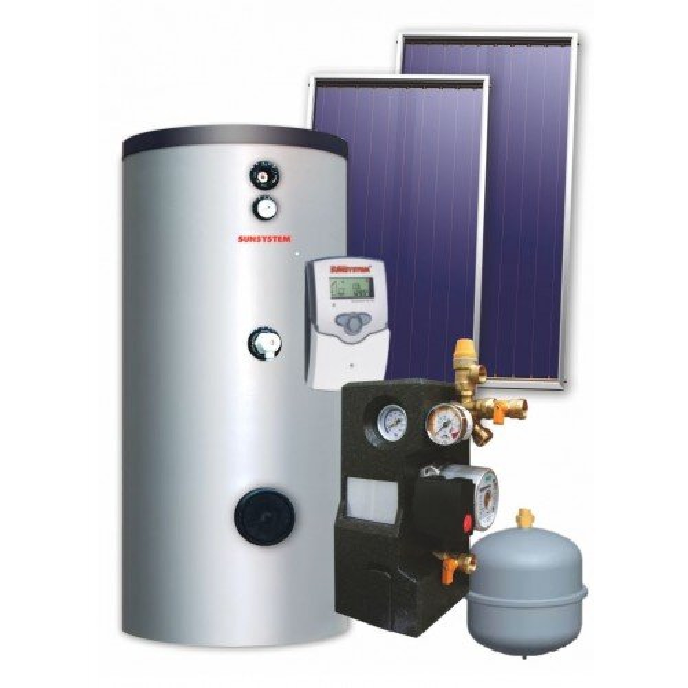 Solar kit Sunsystem, Water heater SN 200L, Panels 2 x 2.15m² | Solar Kits | Solar DHW |